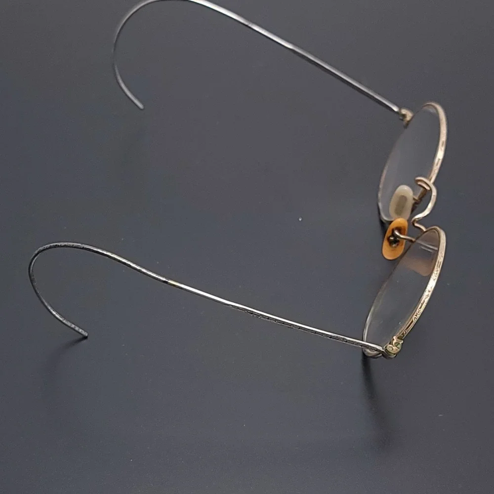 Antique Sischo‎ & Beard Optician Eye Glasses 1/10 12k Gold Wooden Box